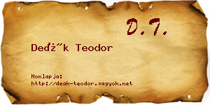 Deák Teodor névjegykártya