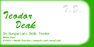 teodor deak business card